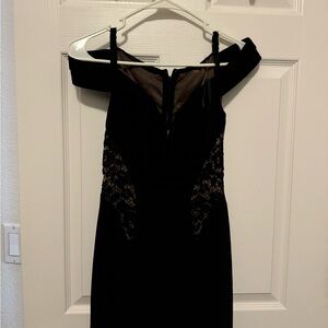 Elegant Black Lace Off-Shoulder Dress